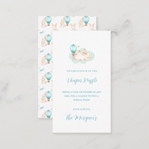 Bunny Dreams blue baby shower Enclosure Card