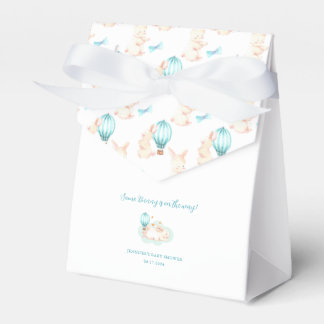 Bunny Dreams blue baby shower Favor Boxes