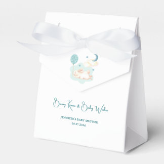 Bunny Dreams Blue Baby Shower Favor Boxes