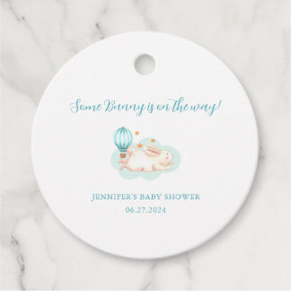 Bunny Dreams blue baby shower Favor Tags