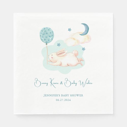 Bunny Dreams Blue Baby Shower Napkins