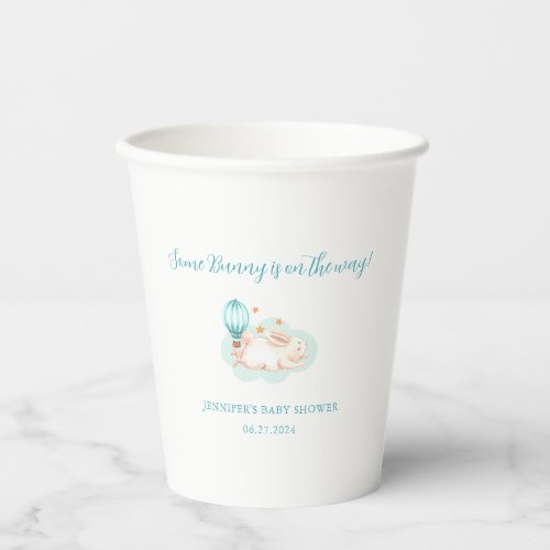 Bunny Dreams blue baby shower Paper Cups