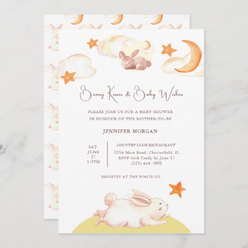 Bunny Dreams gender neutral baby shower Invitation