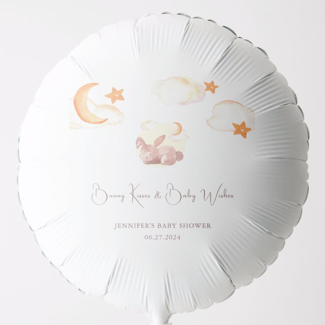 Bunny Dreams Neutral Baby Shower Balloon (Front)