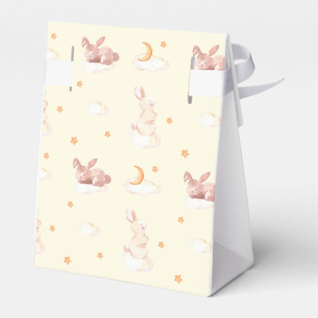 Bunny Dreams Neutral Baby Shower Favor Boxes (Back Side)