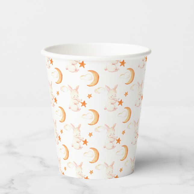 Bunny Dreams Neutral Baby Shower Paper Cups (Front)