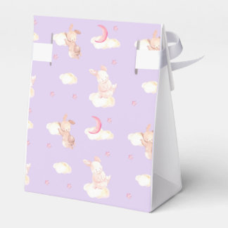 Bunny Dreams Purple Baby Shower Favor Boxes