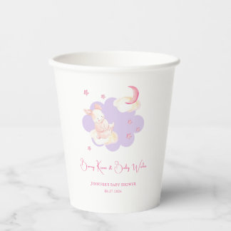 Bunny Dreams Purple Baby Shower Paper Cups