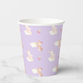 Bunny Dreams Purple Baby Shower Paper Cups