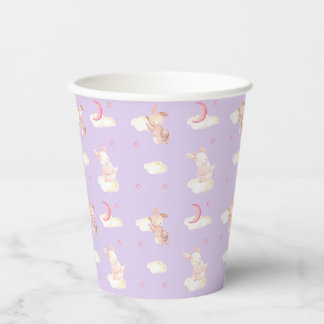 Bunny Dreams Purple Baby Shower Paper Cups
