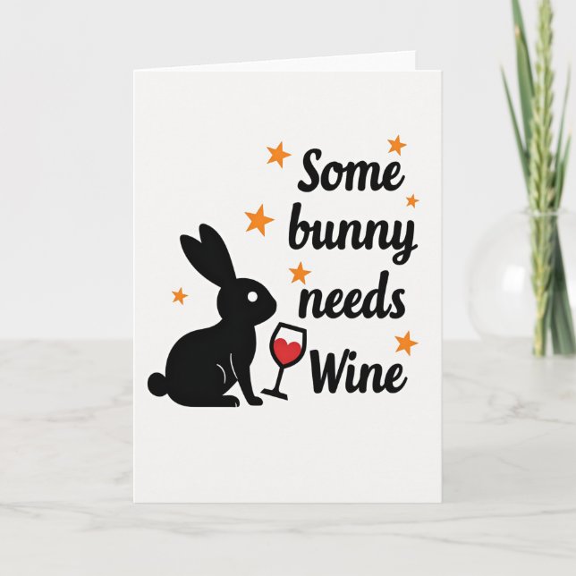 Bunny Drink Happy Wishes Card (Front)