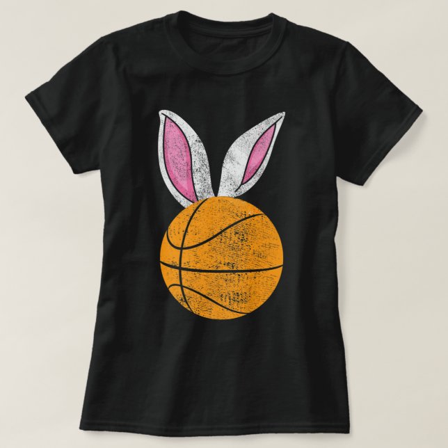 Bunny Ears Basketball Catcher Happy Easter boys gi T-Shirt (Design Front)