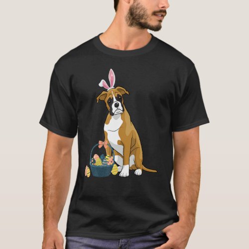 Bunny Ears Boxer Dog Cute Doge Rabbit T_Shirt