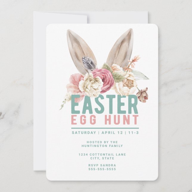 Bunny Ears | Easter Egg Hunt Invitation (Front)