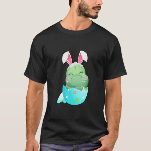 Bunny Ears Egg Easter Day Dinosaur Dino T Rex 2022 T_Shirt