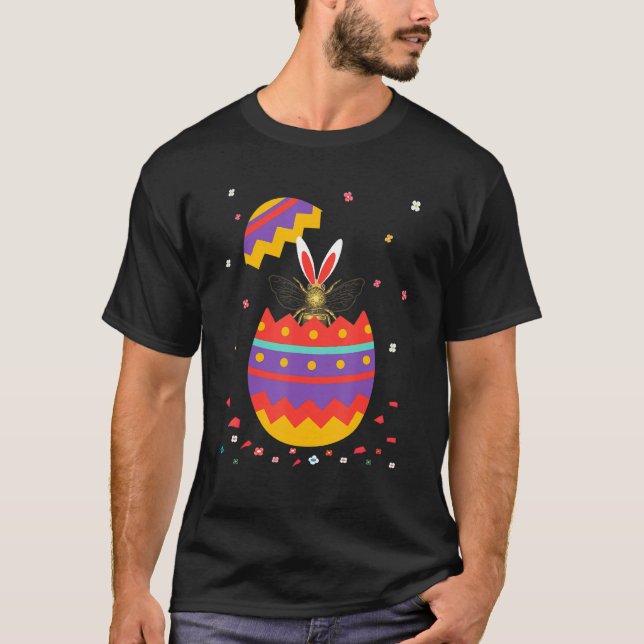 Bunny Ears Eggs Costume Cute Easter Day Graphic Be T-Shirt (Front)