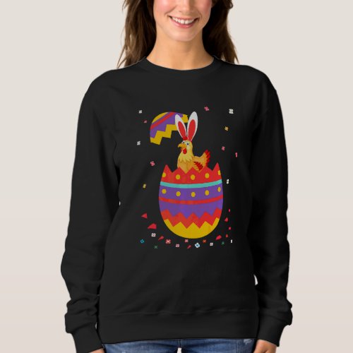 Bunny Ears Eggs Costume Cute Easter Day Graphic Ch Sweatshirt