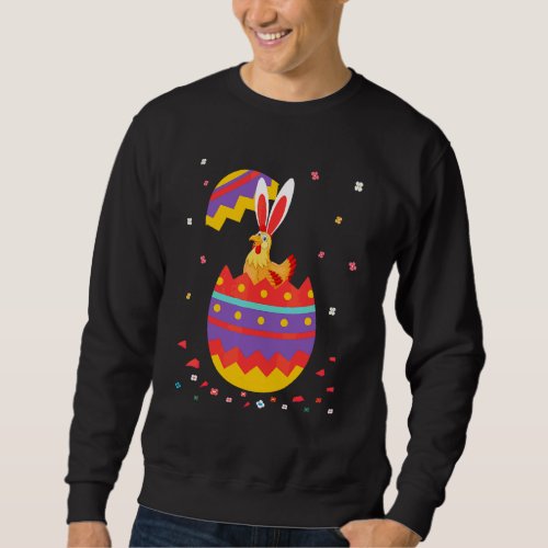 Bunny Ears Eggs Costume Cute Easter Day Graphic Ch Sweatshirt