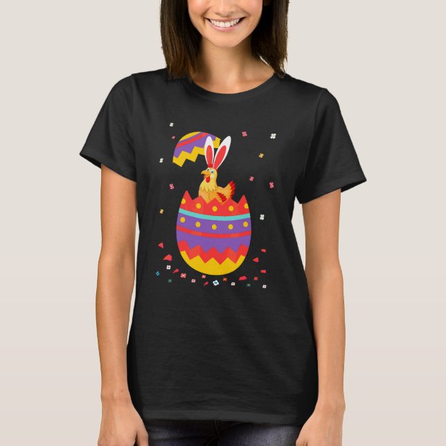 Bunny Ears Eggs Costume Cute Easter Day Graphic Ch T-Shirt (Front)