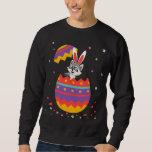 Bunny Ears Eggs Costume Cute Easter Day Graphic Ra Sweatshirt