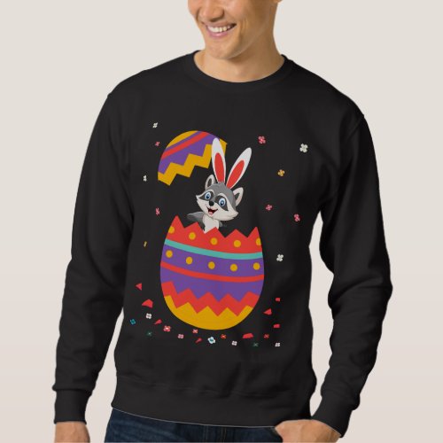 Bunny Ears Eggs Costume Cute Easter Day Graphic Ra Sweatshirt
