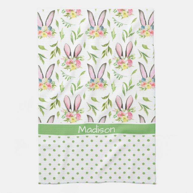 Bunny Ears & Eggs Kitchen Towel (Vertical)