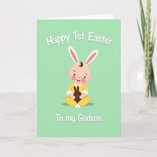 Bunny Ears First Easter Card (Front)