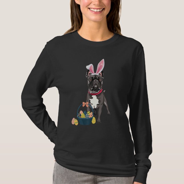 Bunny Ears French Bulldog Cute Doge Rabbit T-Shirt (Front)