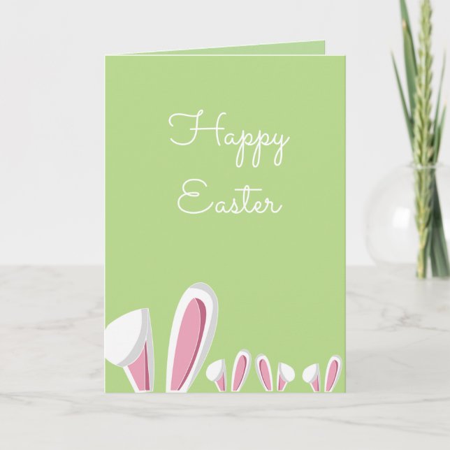 Bunny, Ears, Funny, Easter Holiday Card (Front)