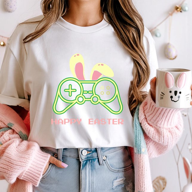  Bunny Ears Game Controller Tee; Gamer Easter T-Shirt (Creator Uploaded)