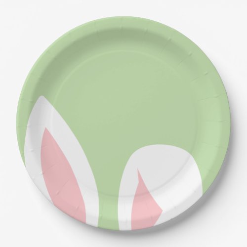 Bunny Ears Green Paper Plate