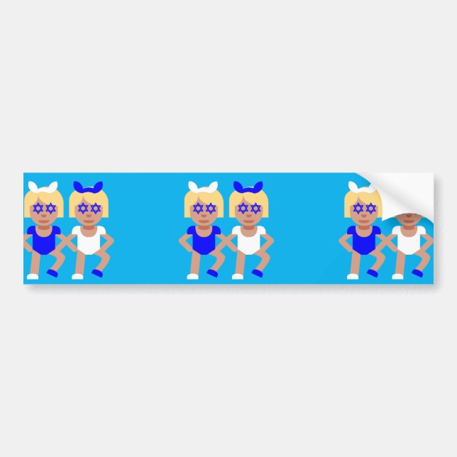 bunny ears Hanukkah Bumper Sticker (Front)