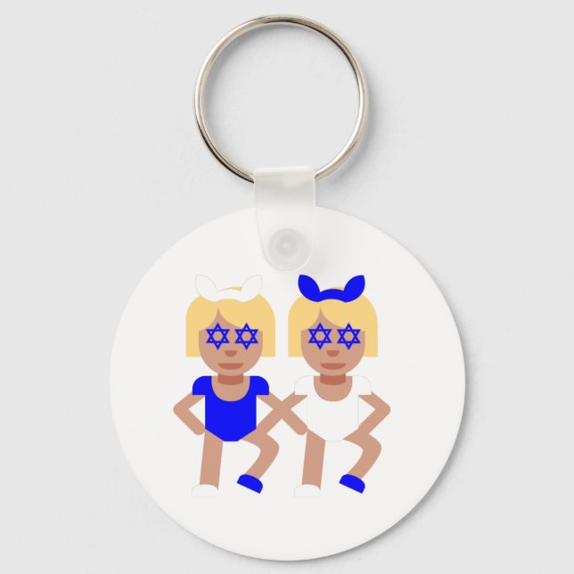 bunny ears hanukkah keychain (Front)