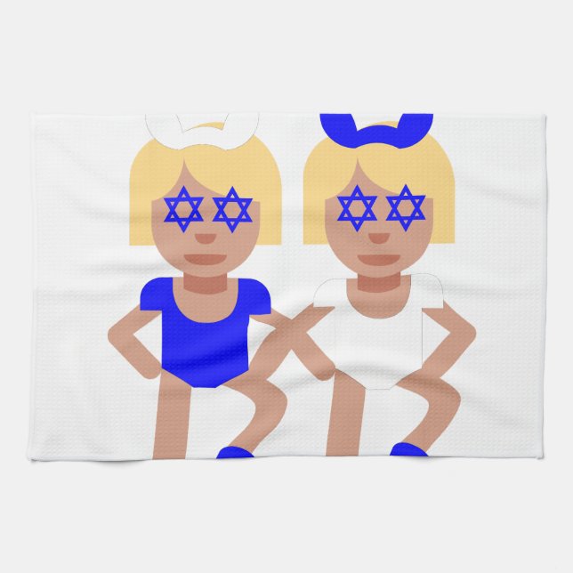 bunny ears hanukkah kitchen towel (Horizontal)