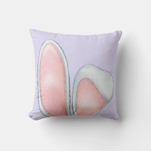 Bunny Ears Lavender Throw Pillow