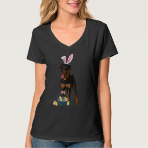 Bunny Ears Rottweiler Dog Cute Doge Rabbit T-Shirt