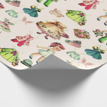 Bunny ears with vintage paper doll and outfits