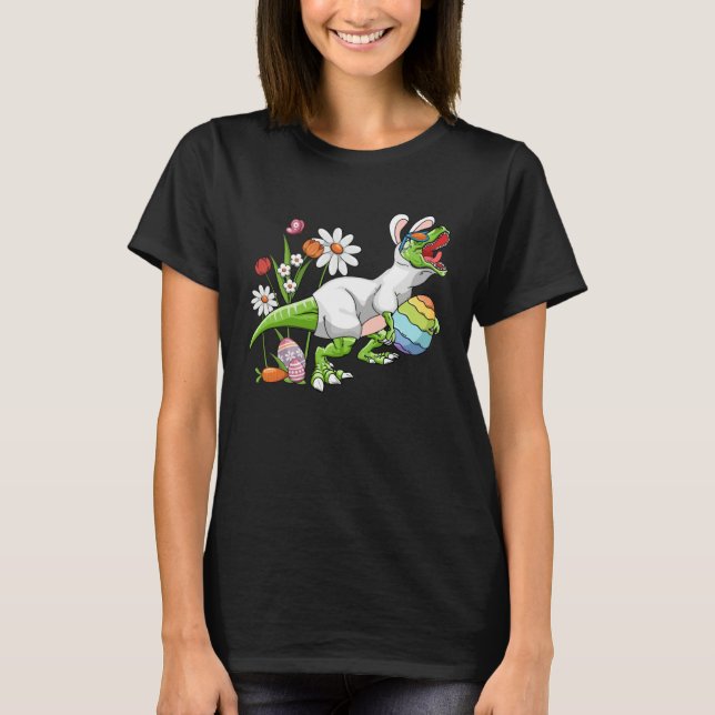 Bunny Easter Basket Stuffers Easter Dinosaur  Boys T-Shirt (Front)