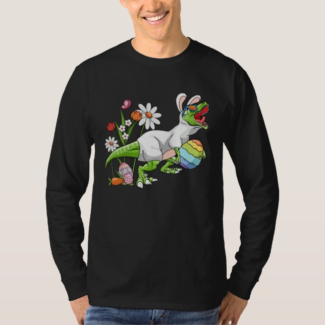 Bunny Easter Basket Stuffers Easter Dinosaur  Boys T-Shirt (Front)