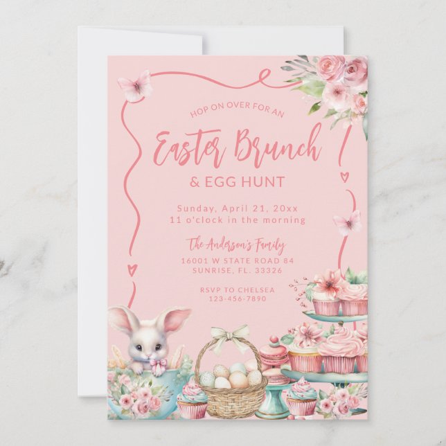 Bunny Easter Brunch and Egg Hunt  Invitation (Front)
