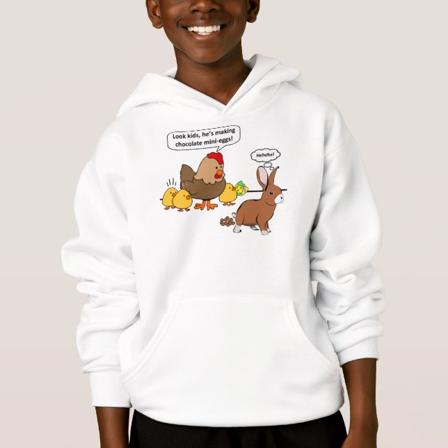 Bunny Easter Chocolate Popp Hoodie (Front)