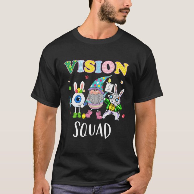 Bunny Easter Day Optometry Optometrist Funny Visio T-Shirt (Front)