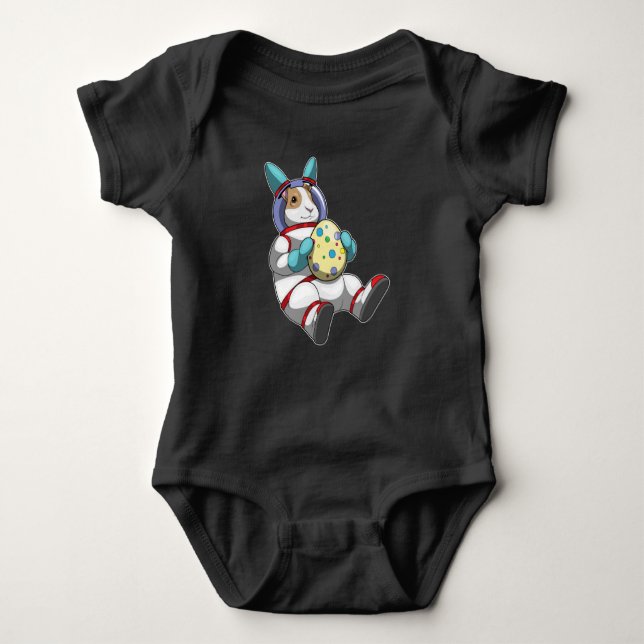 Bunny Easter Easter egg Astronaut Baby Bodysuit (Front)
