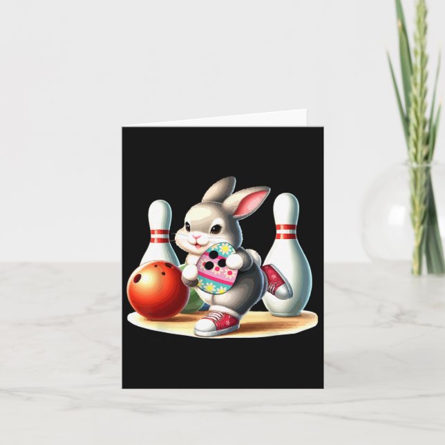 Bunny Easter Egg Costume Bowling Player Costume Ki Card (Front)