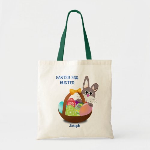 Bunny Easter Egg Hunt Basket Tote Bag