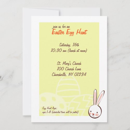 Bunny Easter Egg Hunt Invitations