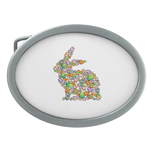 Bunny Easter Egg Hunting Cute Rabbit Spring  Belt Buckle (Front)