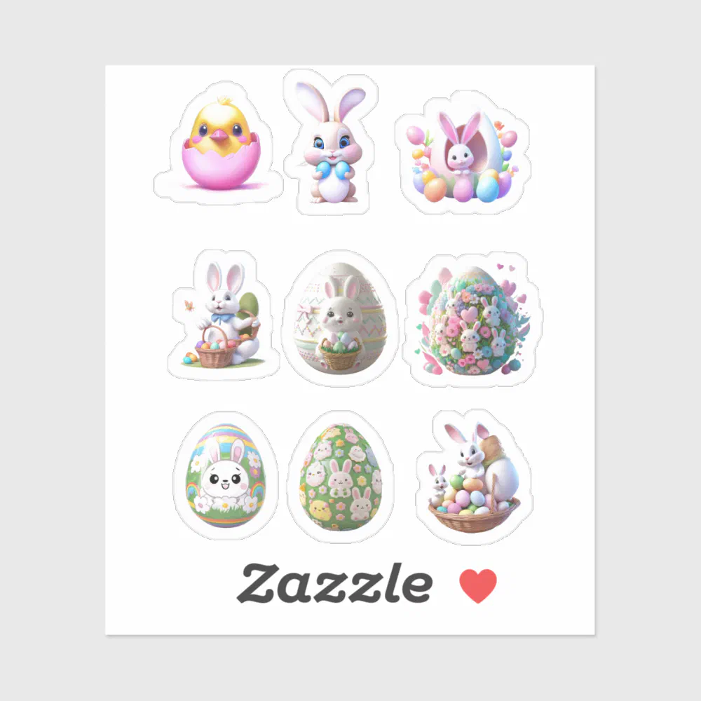 Bunny Easter Egg Stickers