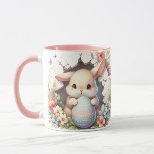 bunny easter eggs mug