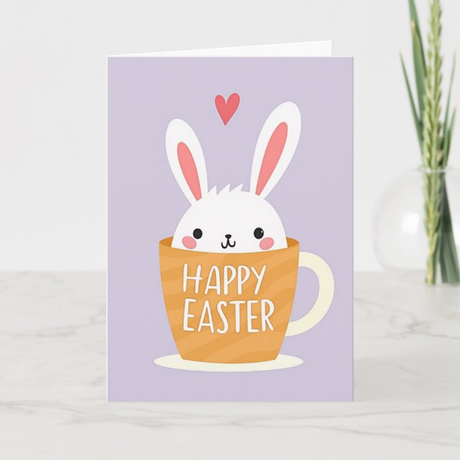 Bunny Easter Greetings Card (Front)